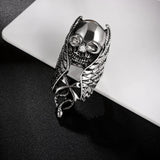 Gothic Retro Skull Wings Knuckle Ring