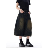 Insulated Streetwear Gothic High Waist Cargo Denim Jorts