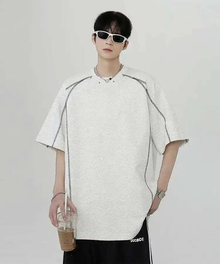 Stylish Loose Stripe Printed Short Sleeve T-Shirt