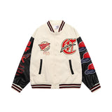 Vintage Embroidered Baseball Patchwork Varsity Jacket