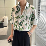 Casual Vintage Flower Print Hawaiian Beach Shirt