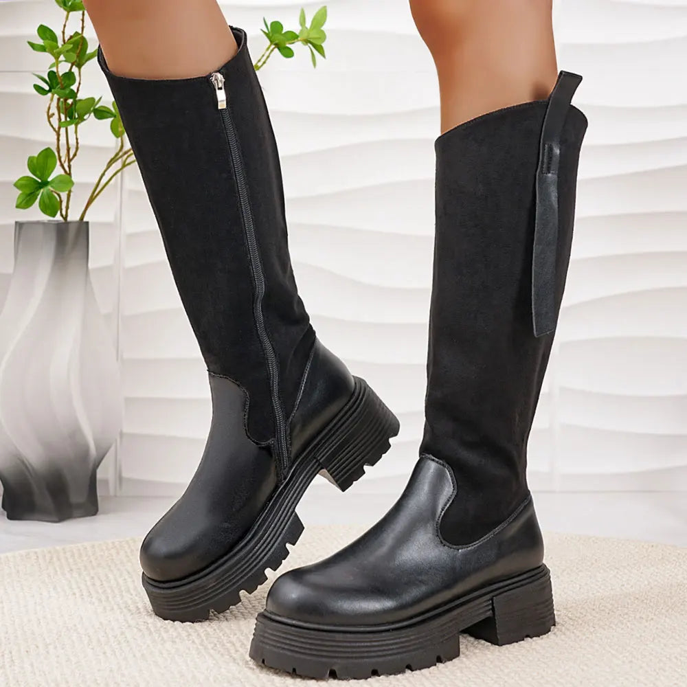 Modern Sleek Stiletto Knee-High Boots