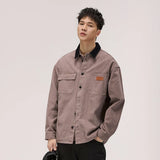 Warm Contrast Collar Loose Fit Casual Jacket