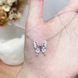 Purple Zircon Butterfly Pendant Necklace