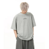 Korean Style Letter Print Round T-Shirt