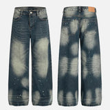 Ink Splashed Distressed Washed Jeans