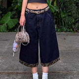 Retro Leopard Patchwork Jorts