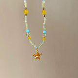 Y2K Aesthetic Colorful Starfish Pendant Necklace