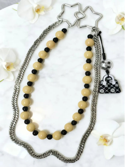 Handmade Acrylic Beads Stainless Steel Waist Chain