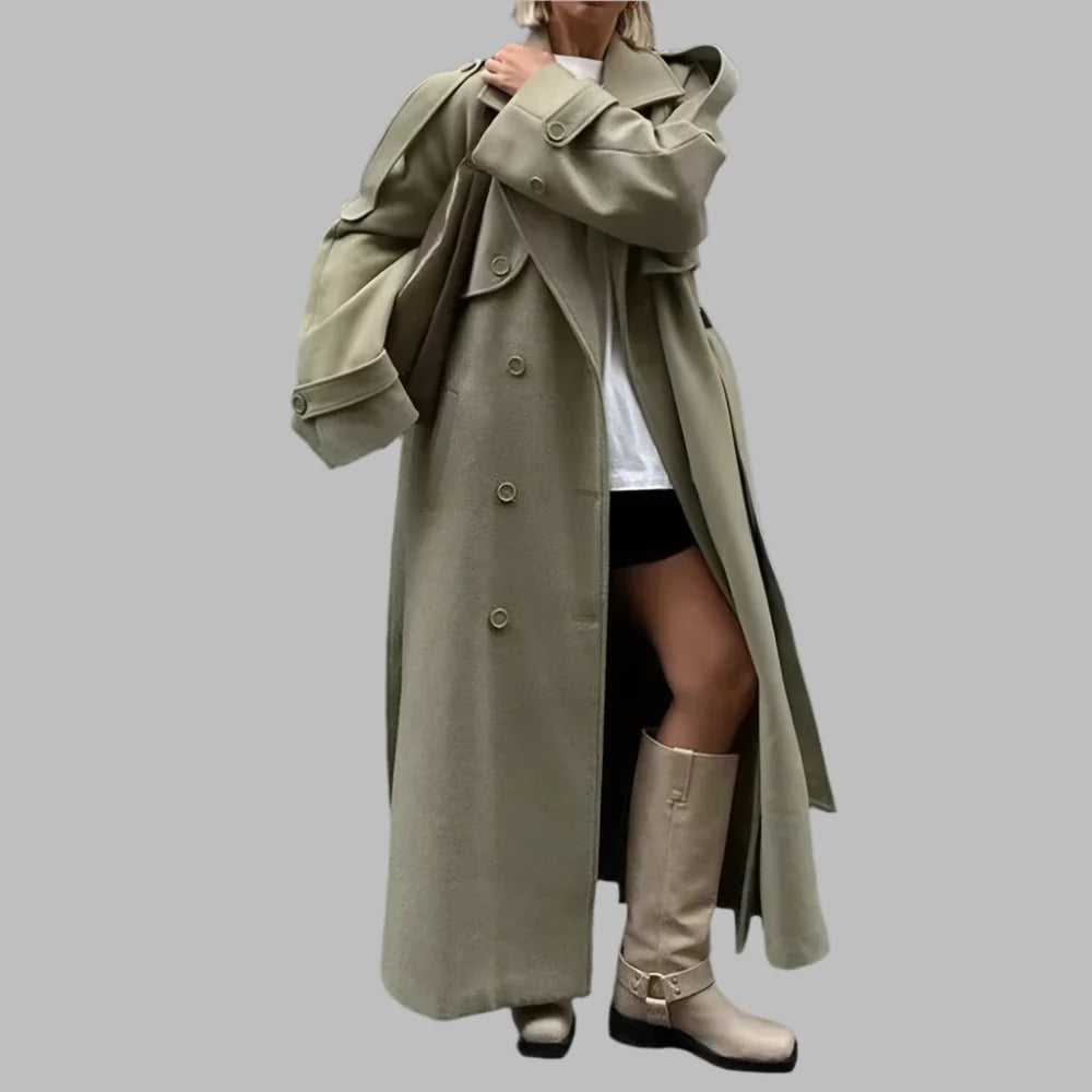 Vintage Solid Chic Long Coat