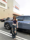 Breathable Washed Ripped High-Waist Jeans