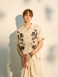 Stylish Loose Fitting Printed Short Sleeve Shirt