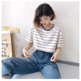 Timeless Staple Stripe Loose Minimalist T-Shirt