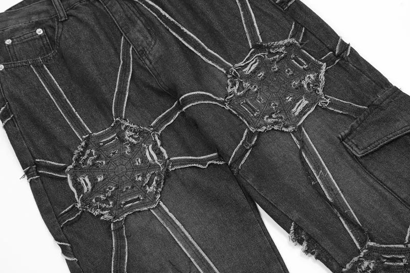 Vintage Washed Embroidery Denim Jeans