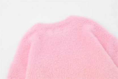 Fashionable Sky Ombre Gradient Fuzzy Sweater
