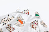 Streetwear Vibrant Cartoon Dog Cute Beach Shirt