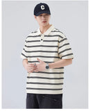 Artistic Stripe Polo Short Sleeve T-Shirt