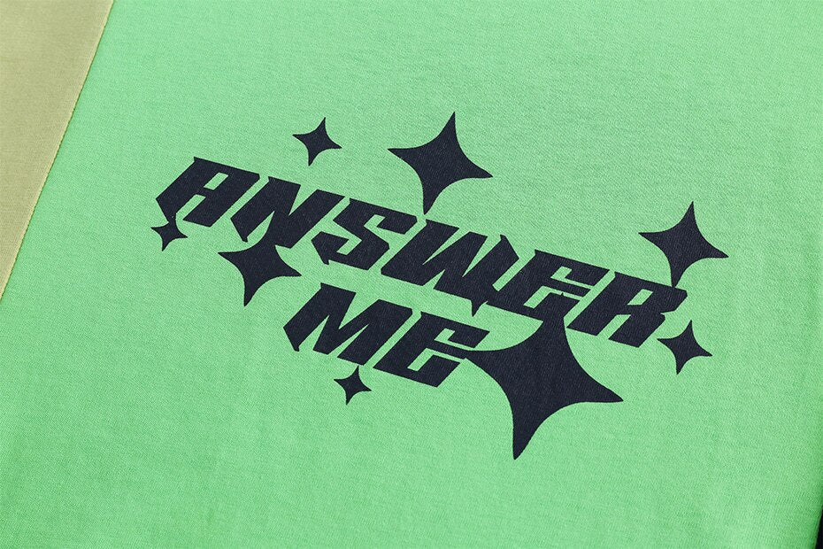 "Answer Me" Color Block T-shirt