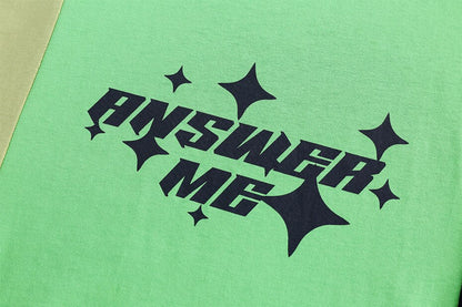 "Answer Me" Color Block T-shirt
