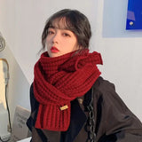 Knitted Thickened Solid Color Scarves
