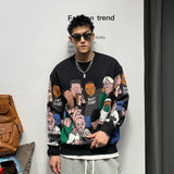 Cozy Patchwork Rabbit O Neck Sweater