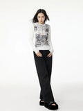 Y2K Korean Graphic Print T-Shirt