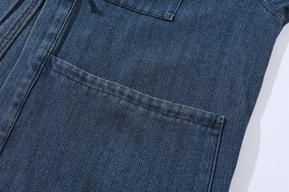 Relaxed Utility Wrap Denim Jacket