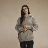 Frayed Woolen Zip-Up Hoodie Sweatshirt
