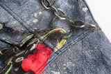 Abstract Chain Detail Denim Jacket