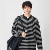 Striped Casual Long Sleeve V-Neck T-Shirt