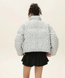 Floral Stand-Up Collar Thickened Puffer Jacket