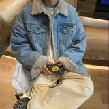Streetwear Thick Winter Fleece Furr Denim Jacket
