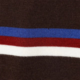 Academy Style Retro Striped Knit Polo Sweater