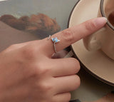 Women Cute Sterling Silver Manta Fish Ring
