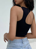 Sleeveless Skinny Black Women's Top