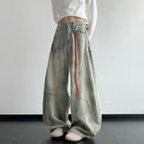 Plush Tie-Dyed Wide Leg Denim Jeans