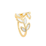 Elegant White Acrylic Copper Alloy Ring