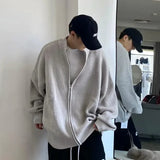 Y2K Green Knit Collared Zip-Up Sweater