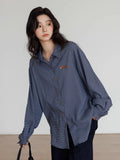 Oversize Vintage Plaid Japanes Style Blouse Shirt