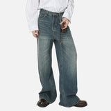 Y2K Camouflage Print Draped Floor Wide Leg Jeans