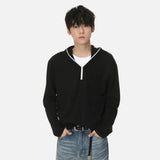 Minimalist Korean Style Lightweight Zip Hooded Sweatshirt