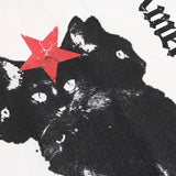 Oversized Cat Print Short-sleeved T-shirt