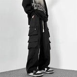 Vintage Cargo Pocket Drawstring Baggy Wide Pants