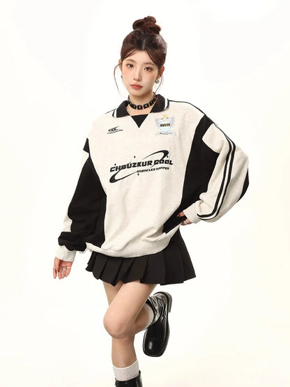 Women Vintage Stitch Embroidered Sweatshirt