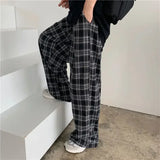Plaid Patterned Wide-Leg Pants