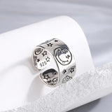 Retro Smile Face Poker Dice Ring
