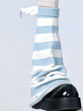 Soft Girl Chic Striped Leg Warmer Ensemble