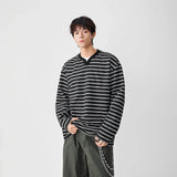 Striped Casual Long Sleeve V-Neck T-Shirt