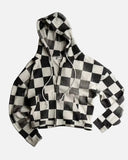 Personalized Gothic Check Design Zipper Sweatshirt