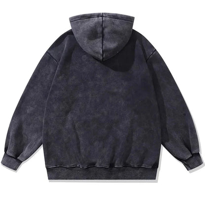 Black Skull Graphic Print Hoodie